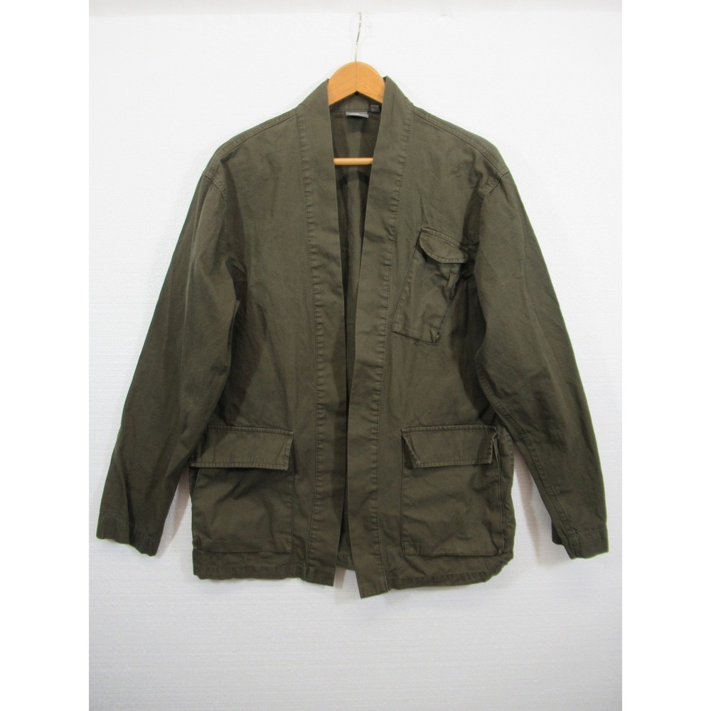ASOS Army Green Jacket Women Medium Open Front Cotton Pockets